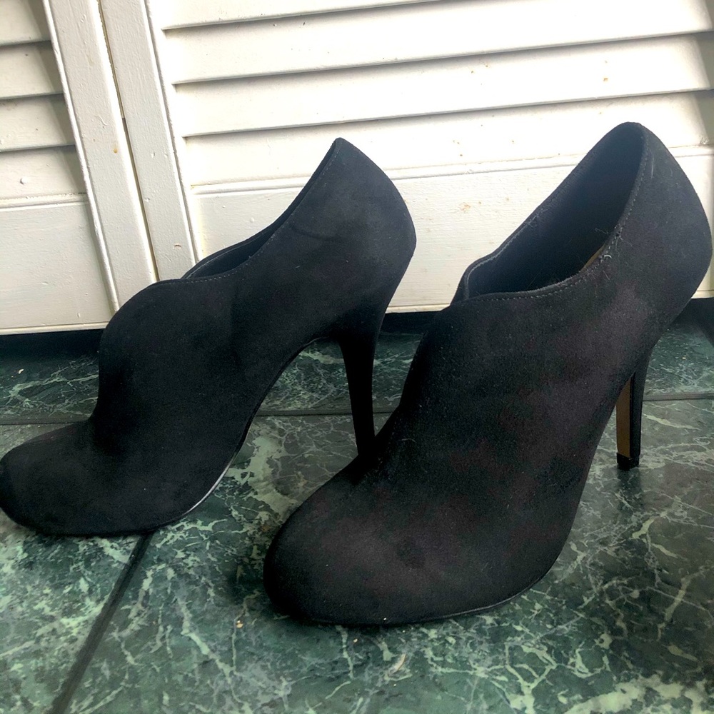 Black Suede Boot Heels